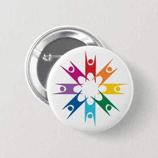 Regenbogen-Ring der Humanisten Button (Vorne & Hinten)
