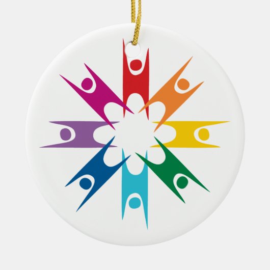 Regenbogen-Ring der Humanisten Keramik Ornament (Vorne)