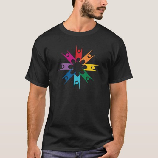 Regenbogen-Ring der Humanisten T-Shirt (Vorderseite)