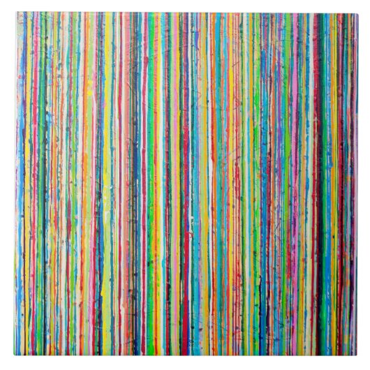 Regenbogen Rollen 6 x 6 Keramiken Fliese (Vorderseite)