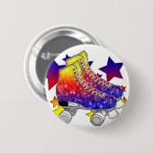 Regenbogen Rollerskates Button (Vorne & Hinten)