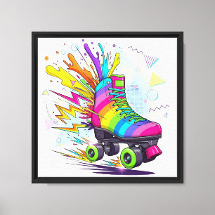 Regenbogen-Rollschuh Leinwanddruck