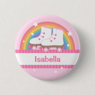 Regenbogen-Rollschuhe für Mädchen Button