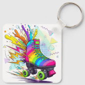 Regenbogen-Rollschuhe Schlüsselanhänger (Rückseite)