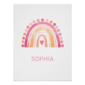 Regenbogen, rosa Boho, Aquarell Poster (Vorderseite)