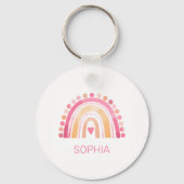 Regenbogen, rosa Boho, Aquarell Schlüsselanhänger (Vorderseite)