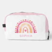 Regenbogen, rosa Boho, Aquarell Waschbeutel (Vorderseite)