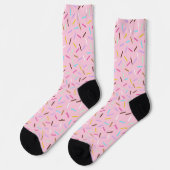 Regenbogen Rosa Donut Streusel Geschenk Socken (Linkes Detail)