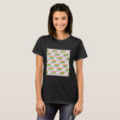Regenbogen rosa Hintergrund mit Katze T-Shirt (Vorne ganz)