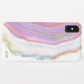 *~* Regenbogen Rosa Weiße Agate Gold Glitzer Paste Case-Mate iPhone Hülle (Rückseite (Horizontal))