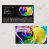 Regenbogen-Rose 11 Visitenkarte (Vorne/Hinten)