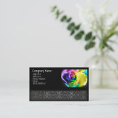 Regenbogen-Rose 11 Visitenkarte (Stehend Vorderseite)