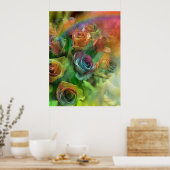 Regenbogen-Rose Art Poster/Print Poster (Küche)
