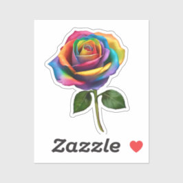 Regenbogen-Rose- Aufkleber