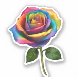 Regenbogen-Rose- Aufkleber