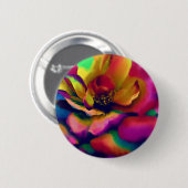 Regenbogen-Rose Button (Vorne & Hinten)