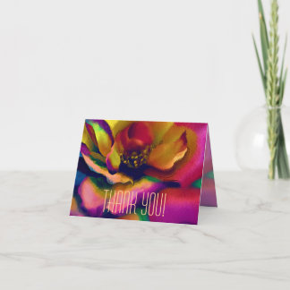 Regenbogen-Rose Dankeskarte