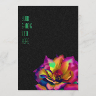 Regenbogen-Rose Einladung