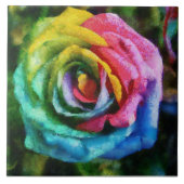 Regenbogen-Rose Fliese (Vorderseite)