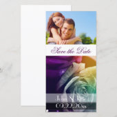 Regenbogen-Rose/Foto "Save the Date" Save The Date (Vorne/Hinten)