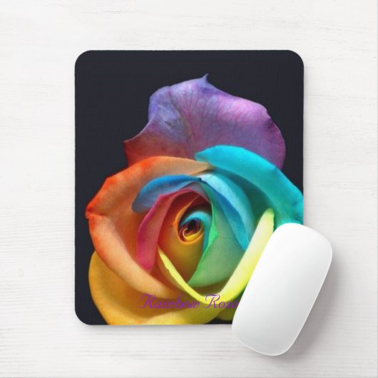 Regenbogen-Rose Mousepad (Mit Mouse)