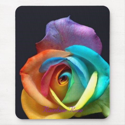 Regenbogen-Rose Mousepad (Vorne)