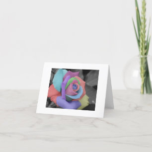 Regenbogen-Rose Notecard. Karte