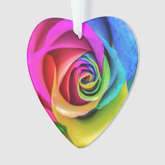 Regenbogen-Rose Ornament (Vorderseite)