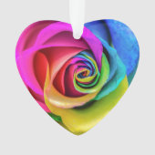 Regenbogen-Rose Ornament (Vorderseite)
