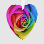 Regenbogen-Rose Ornament (Vorderseite)
