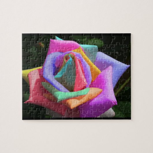 Regenbogen-Rose Puzzle (Horizontal)