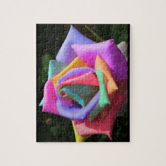 Regenbogen-Rose Puzzle (Vertikal)