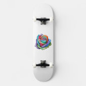 Regenbogen-Rose Skateboard (Vorderseite)