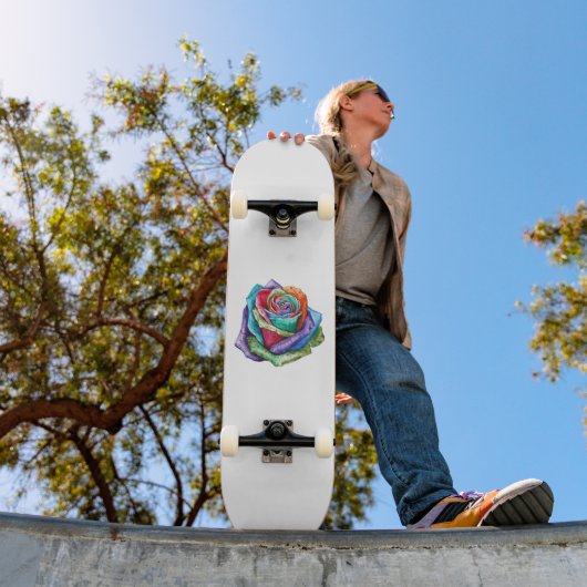 Regenbogen-Rose Skateboard (Außenbereich 1)