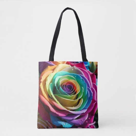 Regenbogen-Rose Tasche (Vorderseite)