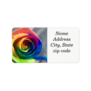 Regenbogen-Rosen-Adressen-Etiketten Adressaufkleber