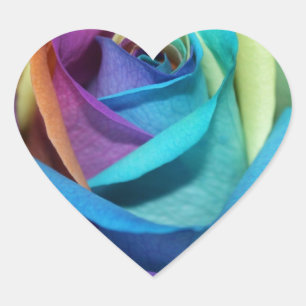 Regenbogen-Rosen-Blumen-FriedensLiebe-Schicksal Herz-Aufkleber