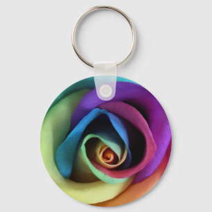 Regenbogen-Rosen-Schlüsselanhänger Schlüsselanhänger