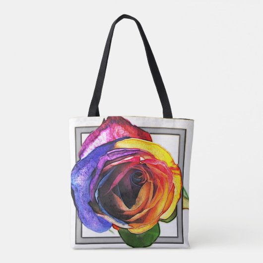 Regenbogen-Rosen-Tasche Tasche (Rückseite)