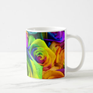 Regenbogen-Rosen-Tasse Kaffeetasse