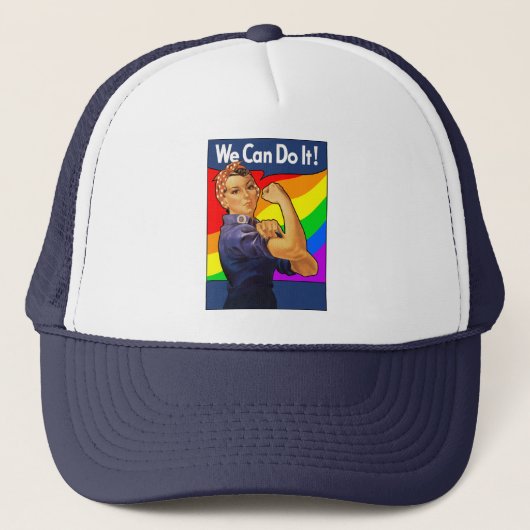 Regenbogen Rosie Truckerkappe (Vorderseite)