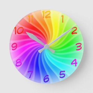 Regenbogen-Rotation Runde Wanduhr