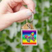 Regenbogen-Rotations-Schmetterling Schlüsselanhänger (Hand)