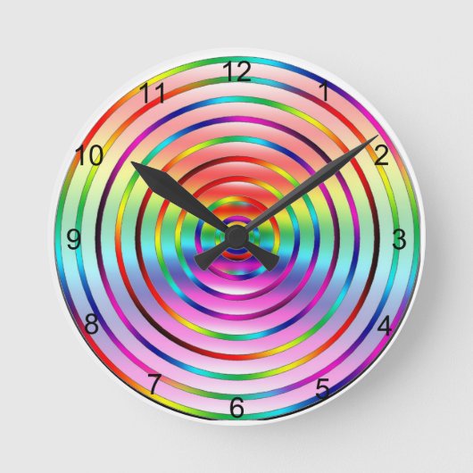 Regenbogen Runde Wanduhr (Vorderseite)