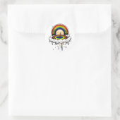 Regenbogen Runder Aufkleber (Tasche)