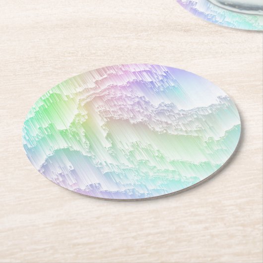 Regenbogen Runder Pappuntersetzer (Angewinkelt)