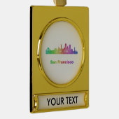 Regenbogen-San Francisco Skyline Banner-Ornament Gold (Rechts)