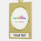 Regenbogen-San Francisco Skyline Banner-Ornament Gold (Links)