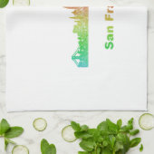Regenbogen-San Francisco Skyline Geschirrtuch (Gefaltet)