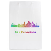 Regenbogen-San Francisco Skyline Mittlere Geschenktüte (Vorderseite)
